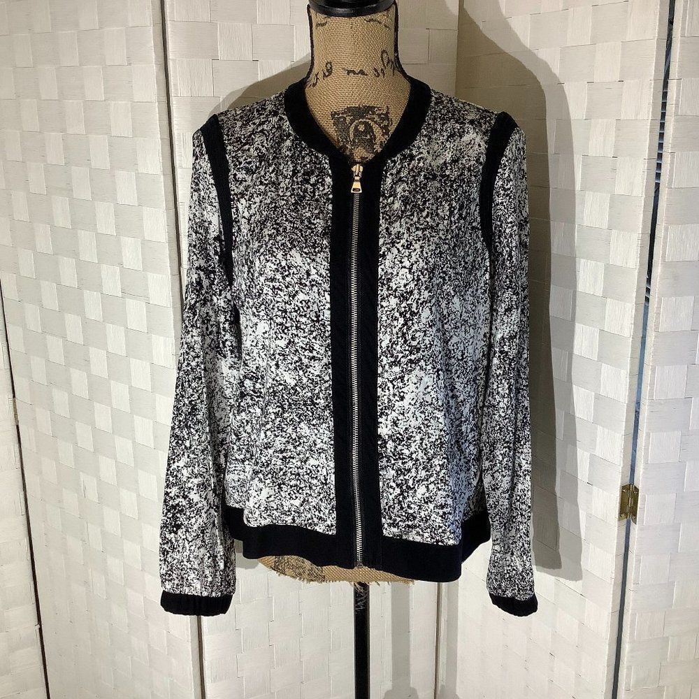 style & co woman black white jacket petite XL PXL